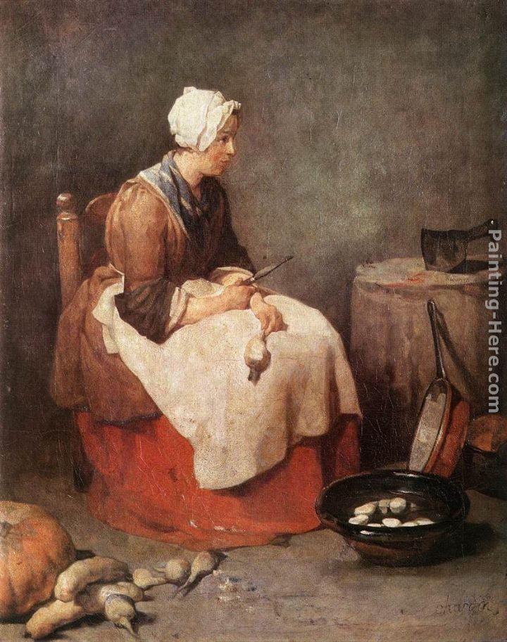 Jean Baptiste Simeon Chardin Girl Peeling Vegetables